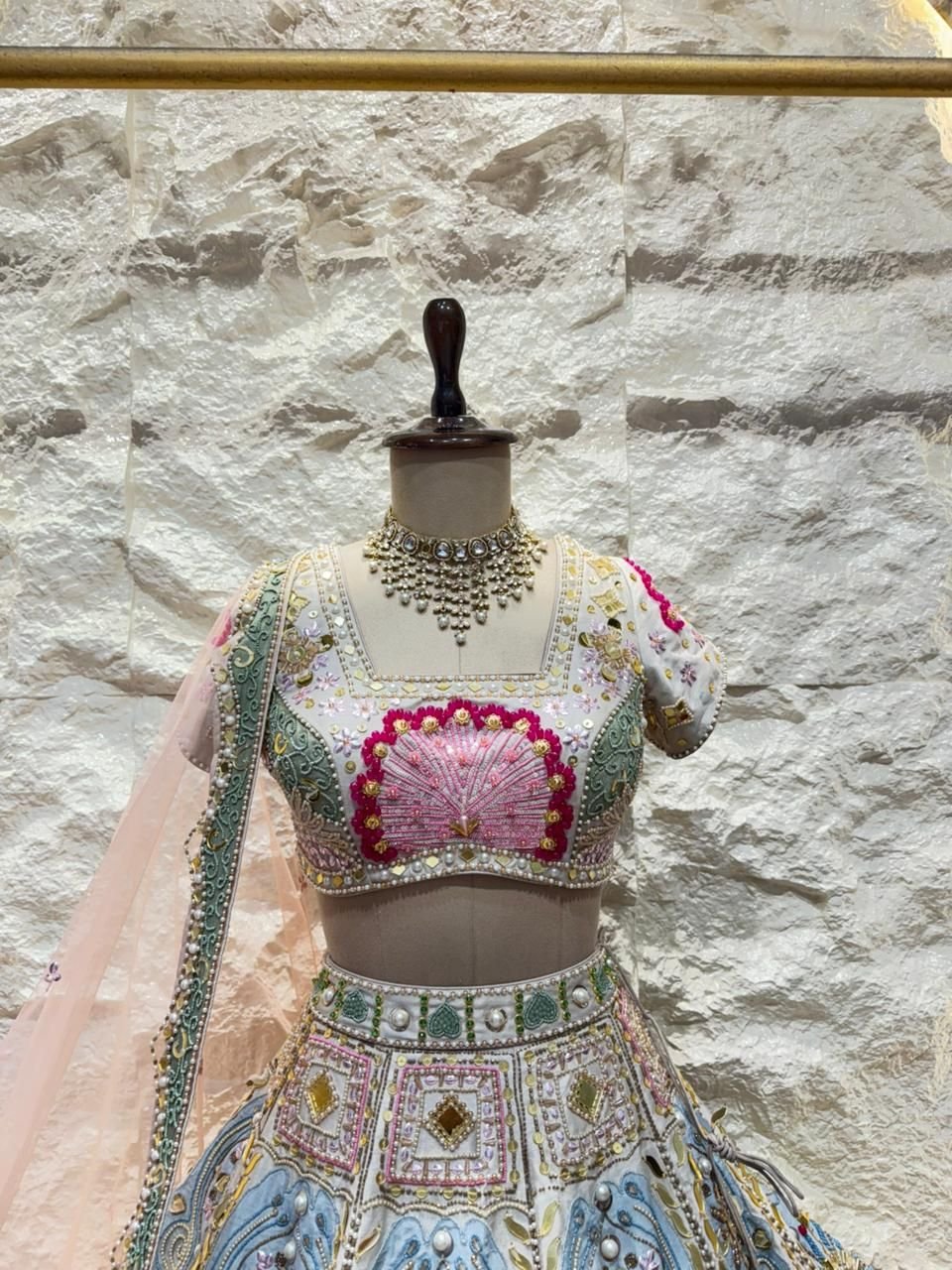 "PASTEL ROYALE HANDCRAFTED LEHENGA" image 1