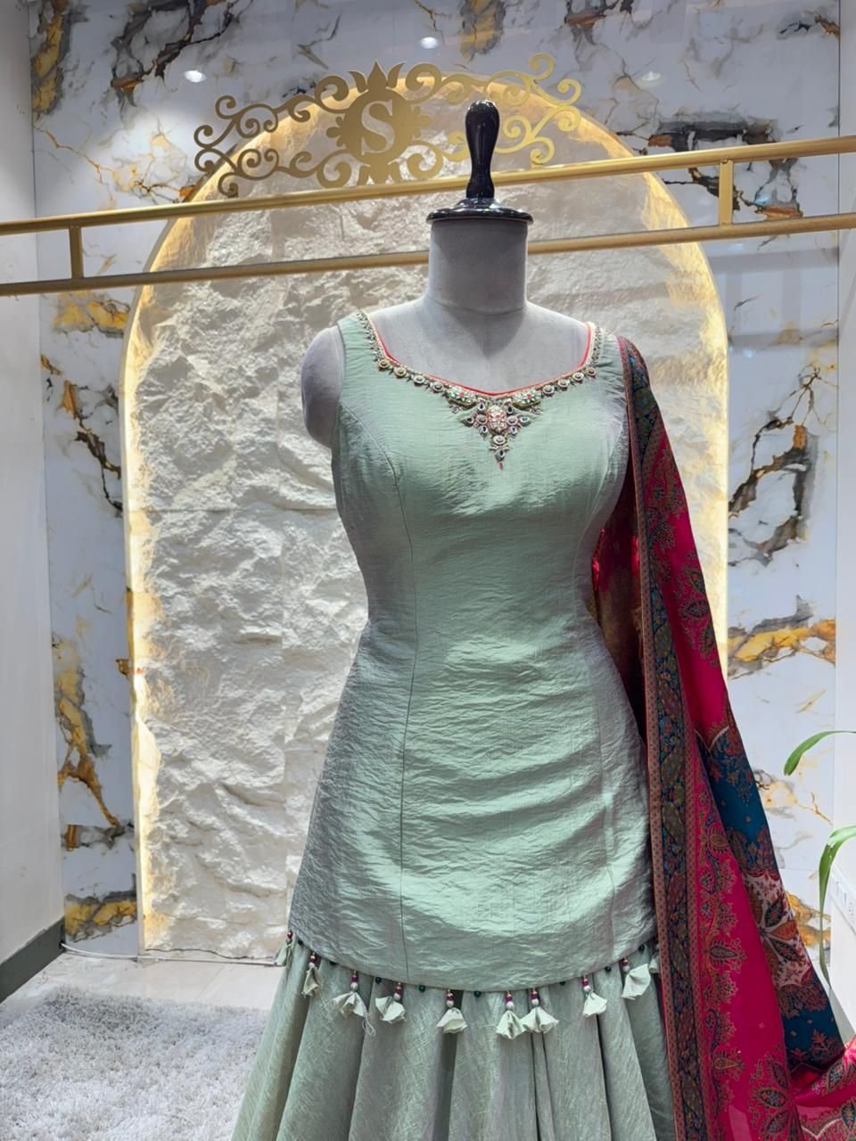 "MINT BLOOSAM DESIGNER SHARARA" image 2