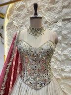 "IVORY GOLD REGAL EMBELLISHED LEHENGA" image 1