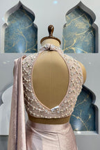 "BLUSH LUXE DRAPE SAREE" image 4