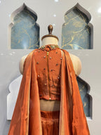 "BURNT AMBER ROYALE LEHENGA" image 5