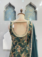 "EMERALD BLOOM EMBROIDERED SHARARA" image 4