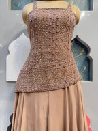 "DUSTY ROSE EMBELLISHED SHARARA" image 3