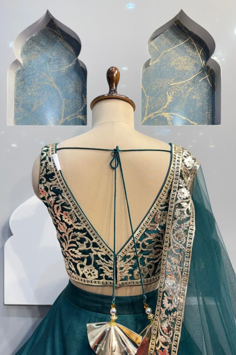 "EMERALD HEIRLOOM LEHENGA" image 5