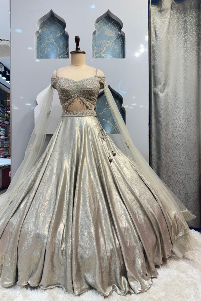 "MOONLIT SILVER LEHENGA" image 4