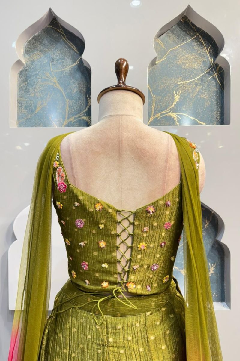 "MEHENDI GREEN FLORAL SHARARA" image 4