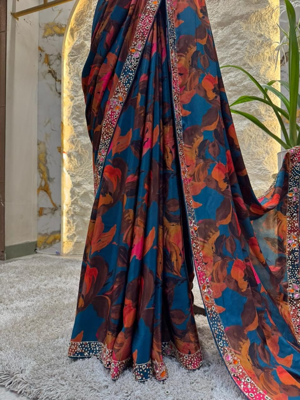 "SAPPHIRE FLORAL SAREE" image 4