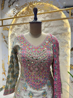"SHEESH MAHAL PINK SHARARA" image 1
