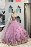 "BLUSH ROYALE EMBROIDERED LEHENGA" image 0