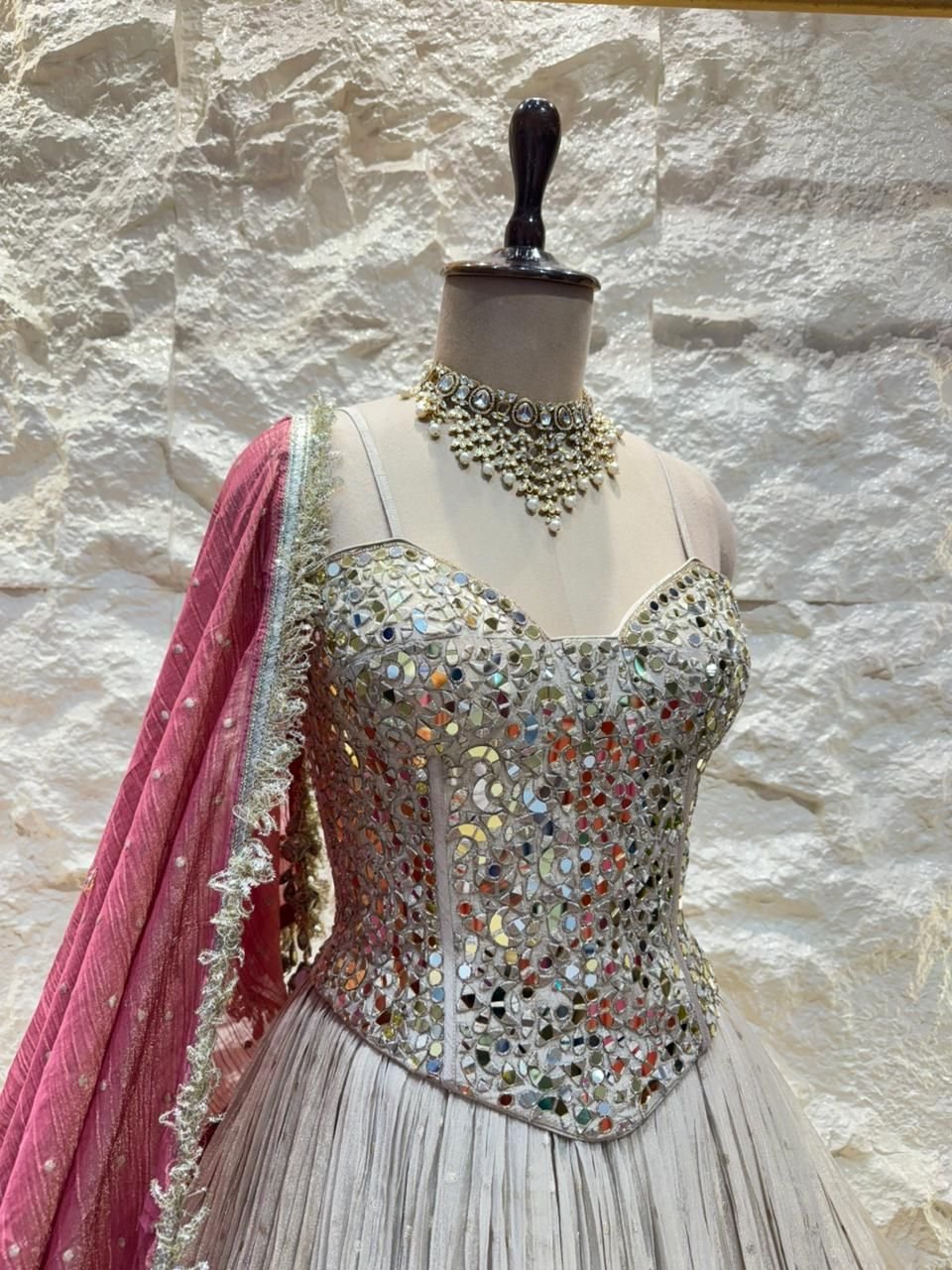 "IVORY GOLD REGAL EMBELLISHED LEHENGA" image 2