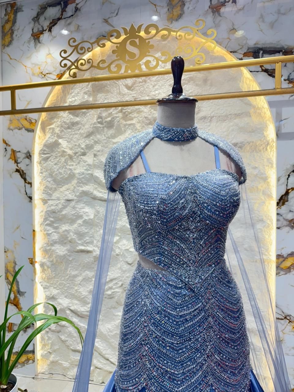 "MIDNIGHT BLUE CRYSTAL EMBELLISHED MERMAID" image 2