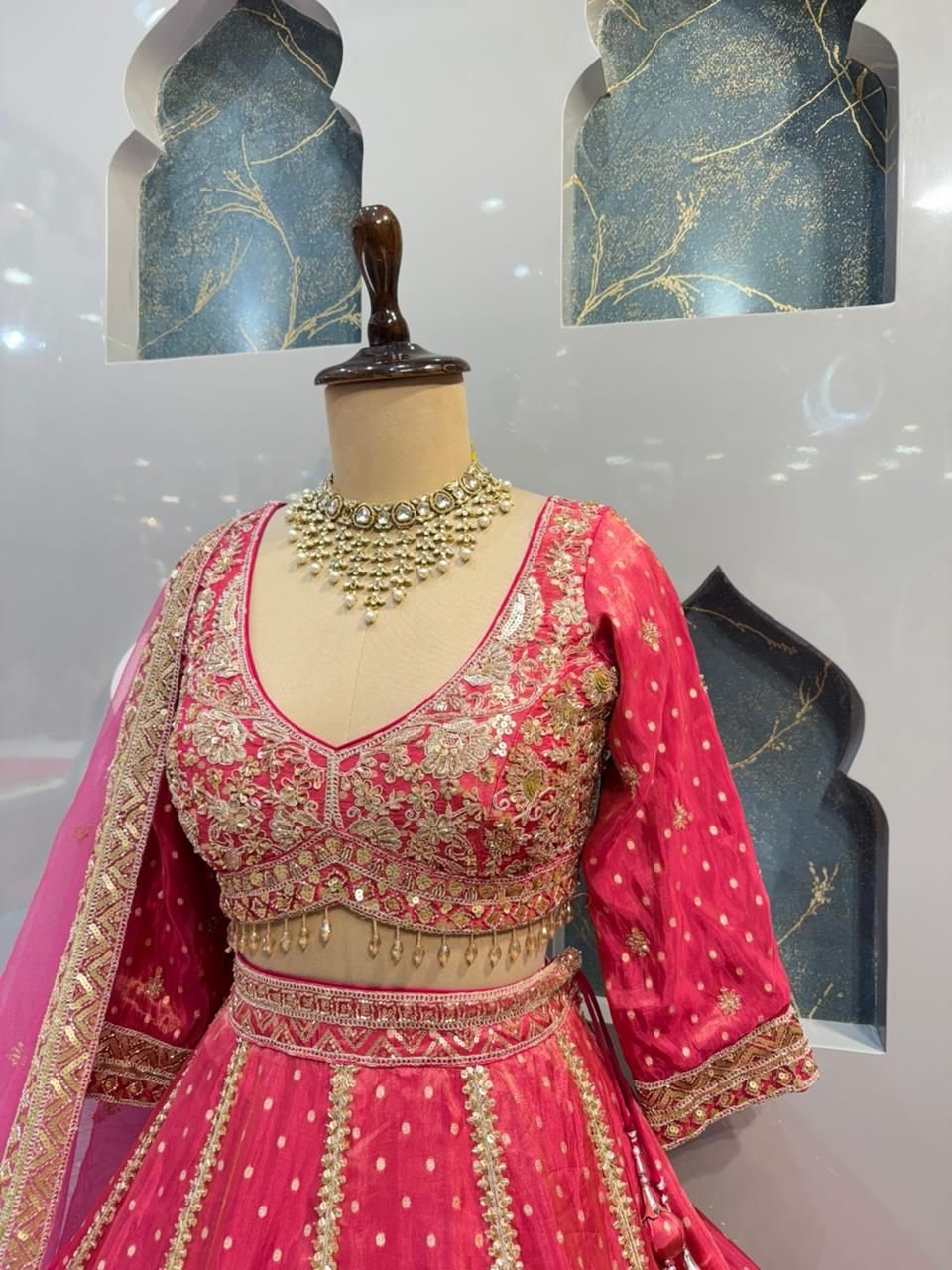 "ROYAL RANI PINK EMBROIDERED LEHENGA" image 2
