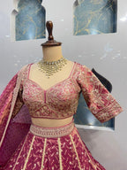 "ROYAL MAGENTA EMBROIDERED LEHENGA" image 2