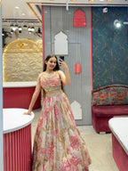 "BLUSH BLOOM DESIGNER FLORAL LEHENGA" image 1