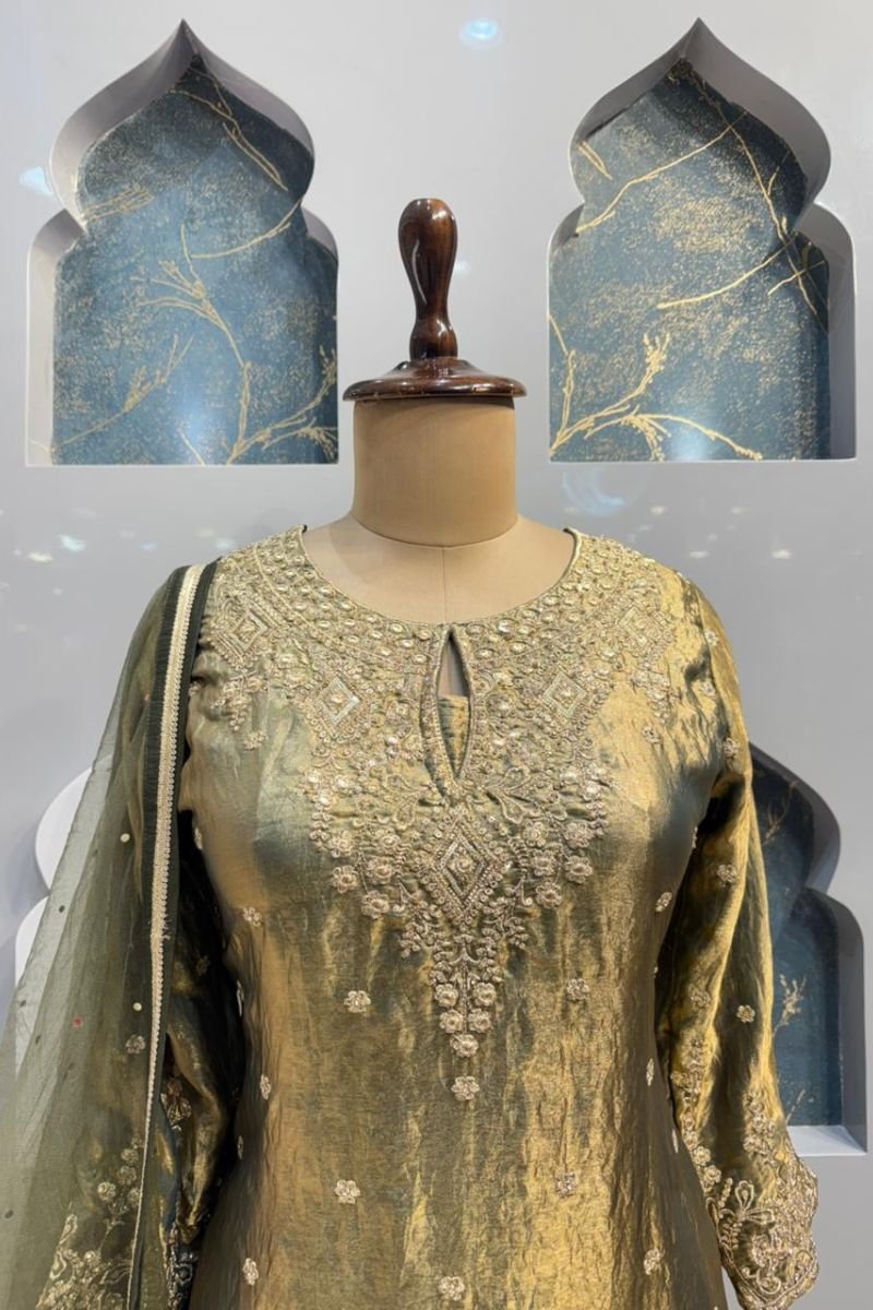"OLIVE GREEN GARARA SET" image 1