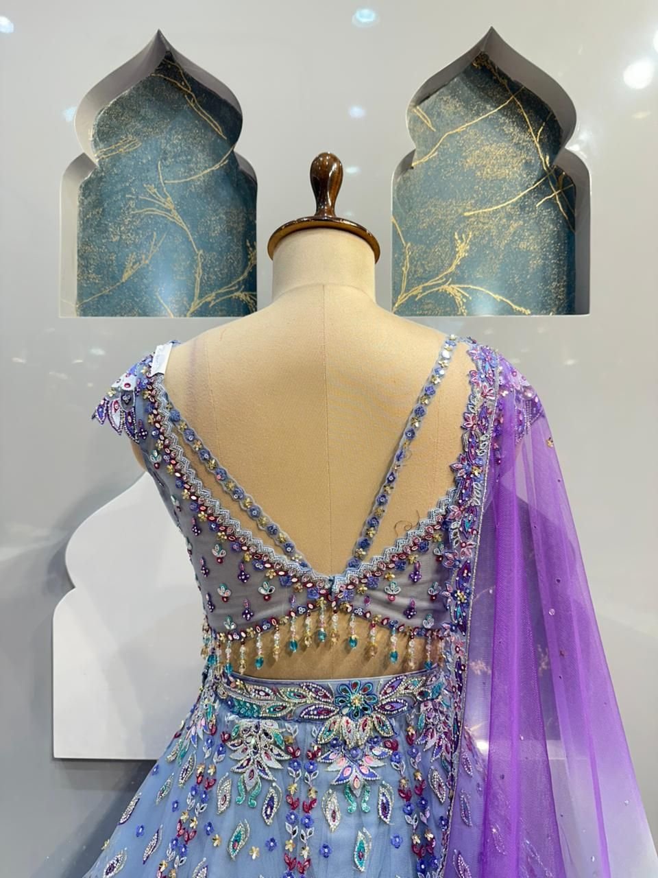 "PASTEL DREAM PEACOCK EMBROIDERED LEHENGA" image 5