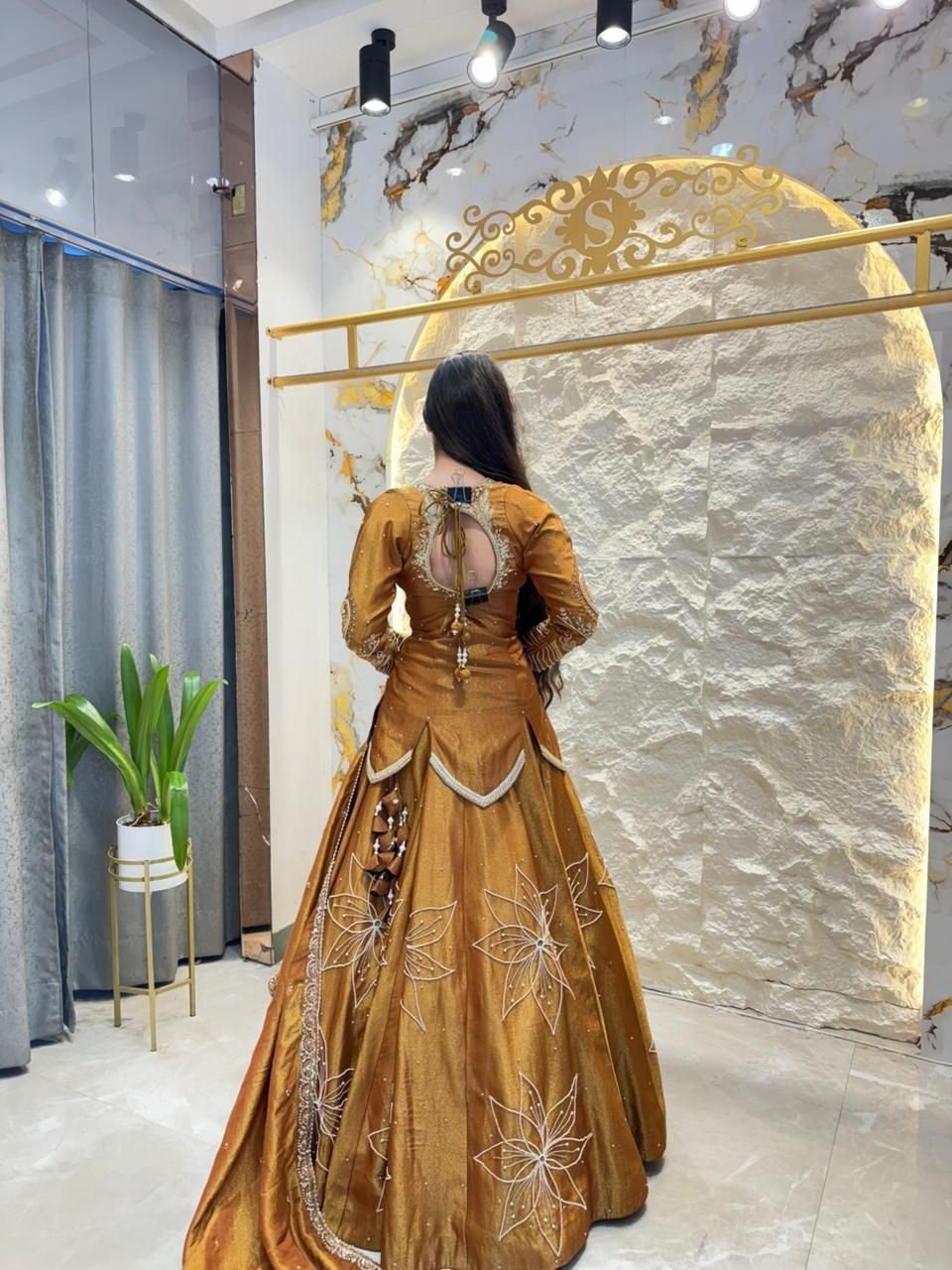 "GOLDEN GLOW EMBROIDERED LEHENGA" image 6