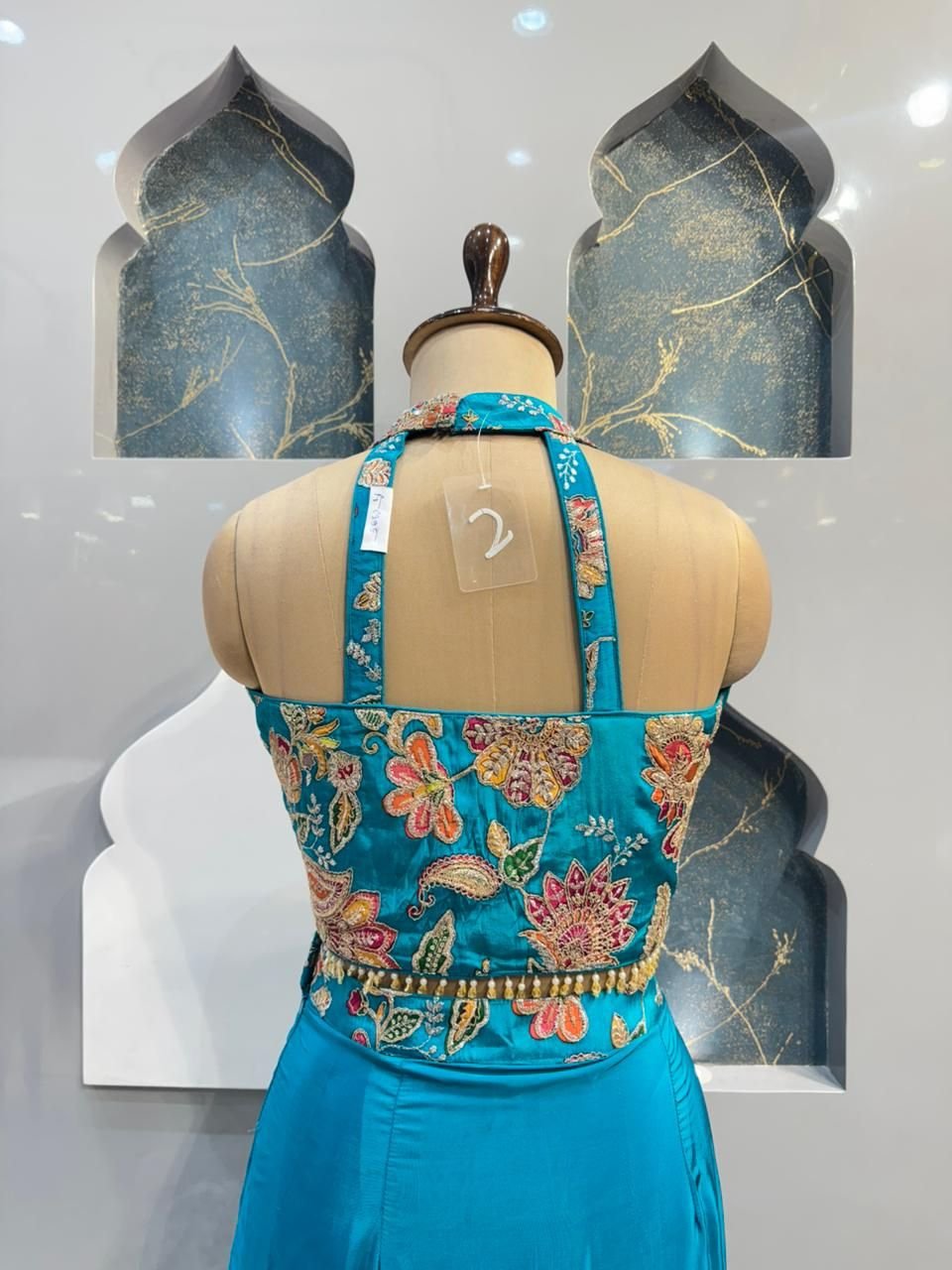 "AQUA ELEGANCE EMBROIDERED INDO-WESTERN" image 5