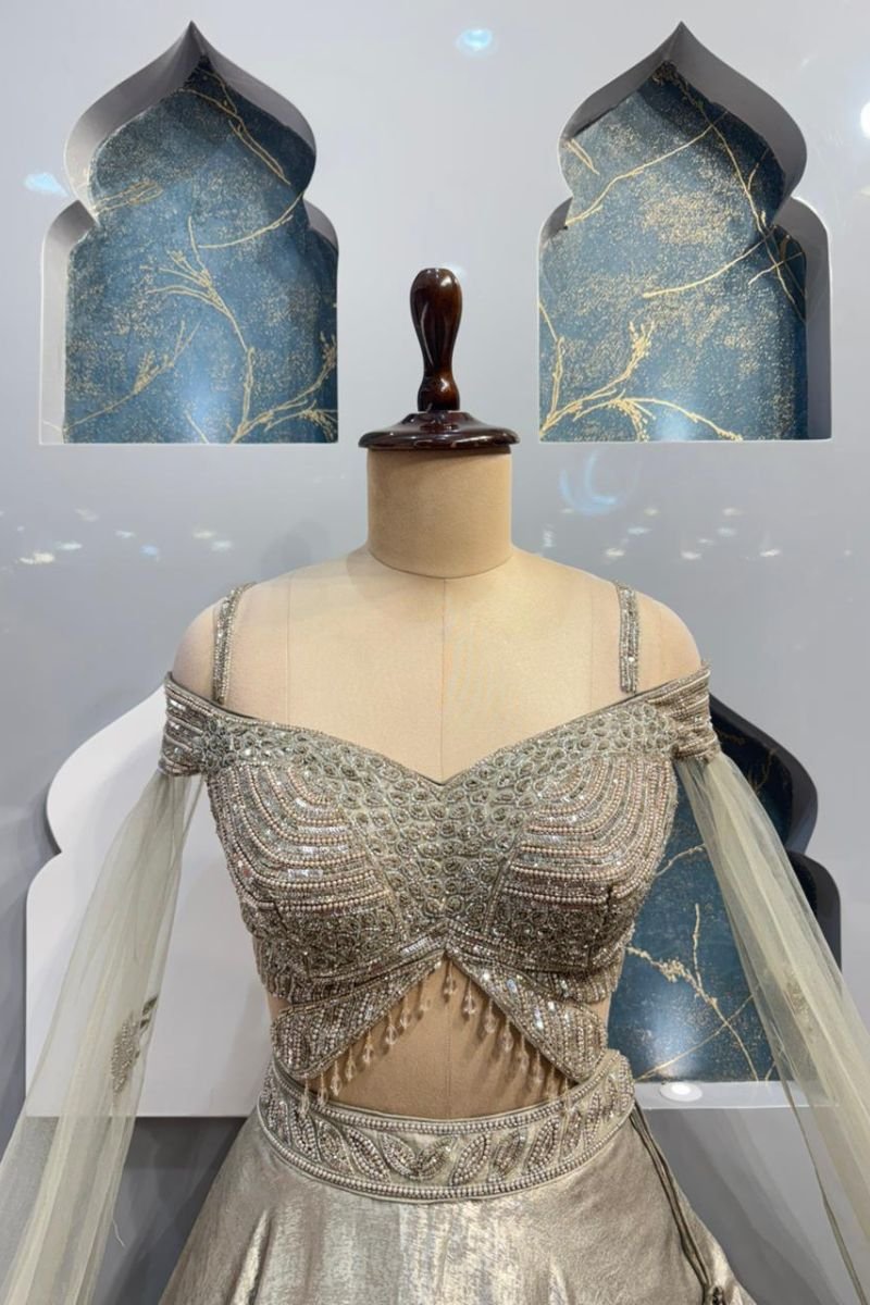 "MOONLIT SILVER LEHENGA" image 1