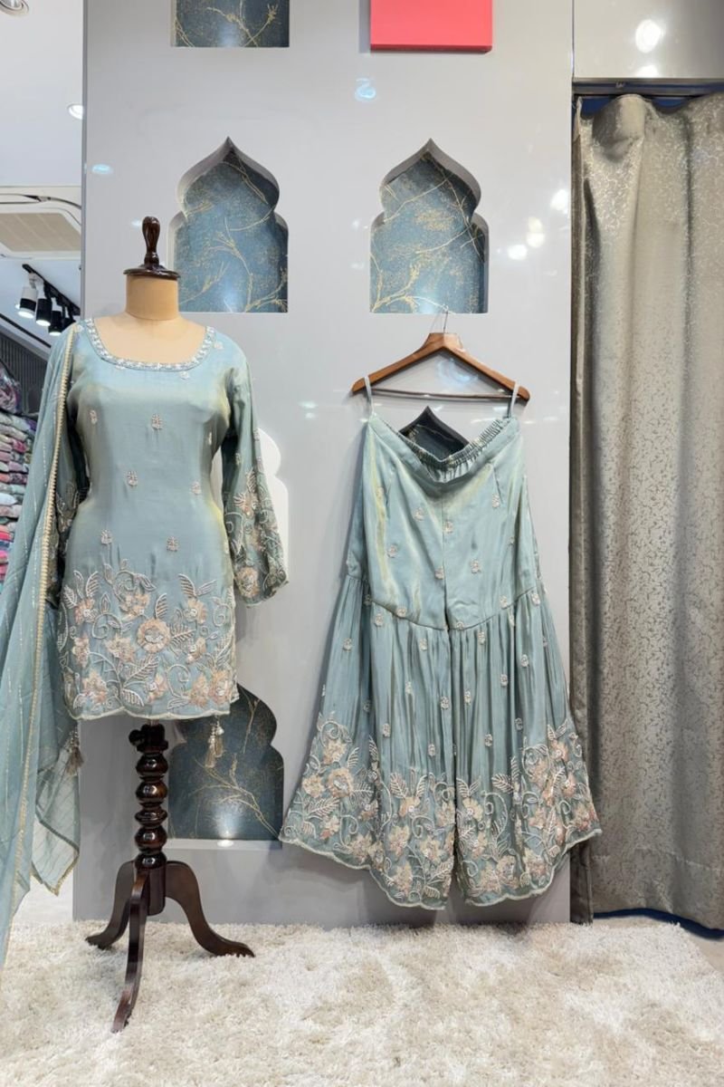 "CELESTIAL MINT DESIGNER SHARARA SET" image 0