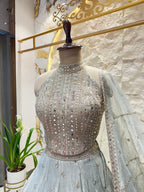 "FROSTED MOONLIGHT LEHENGA" image 2