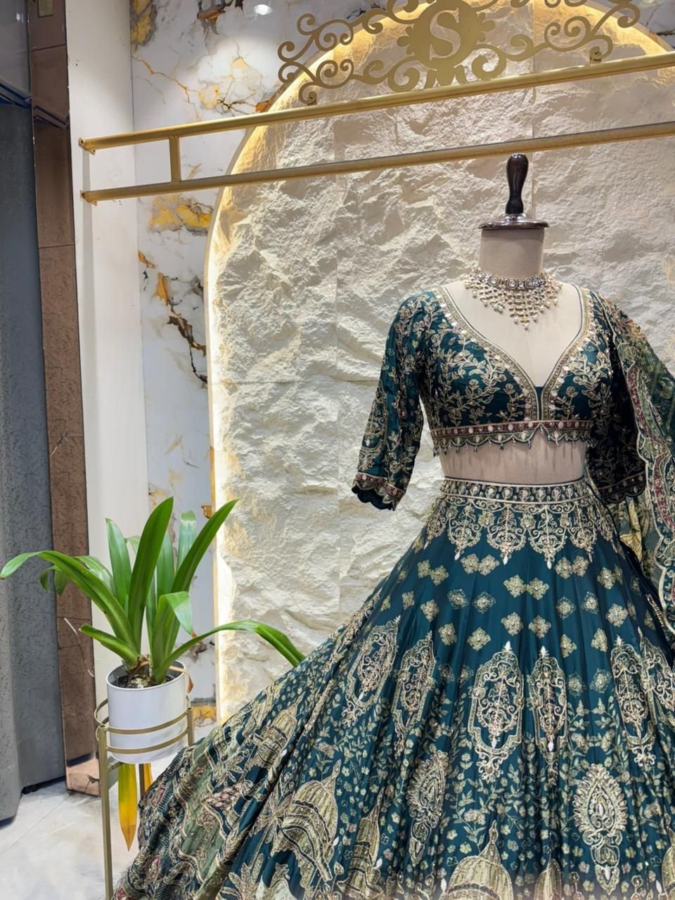 "REGAL TEA GREEN LEHENGA" image 2