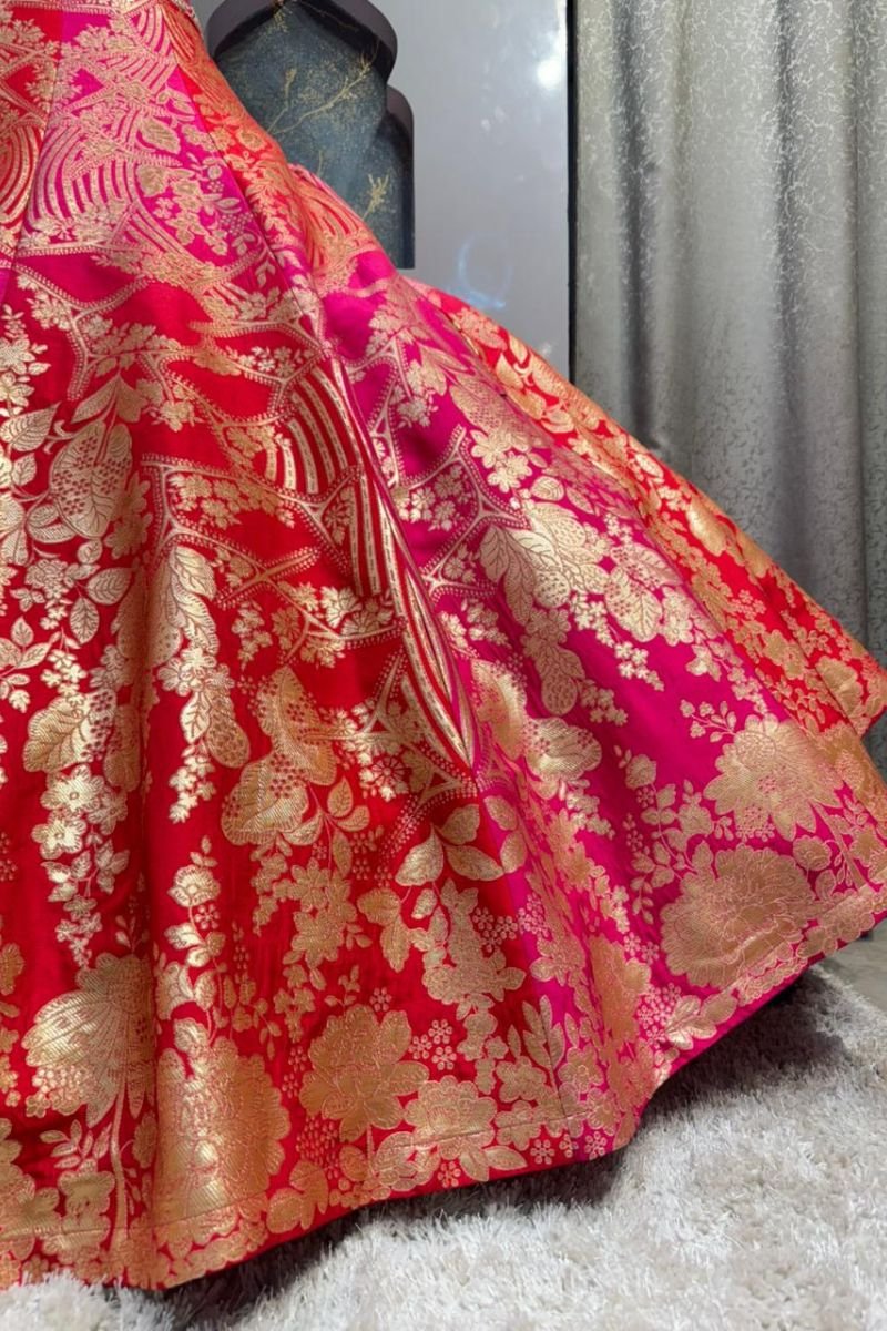 "CRIMSON ZAREEN COUTURE LEHENGA" image 3