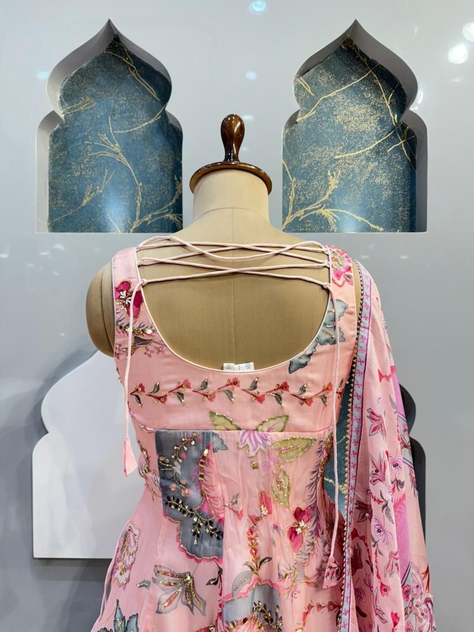 "BLUSH PINK FLORAL INDO-WESTERN" image 5