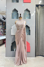 "BLUSH LUXE DRAPE SAREE" image 0