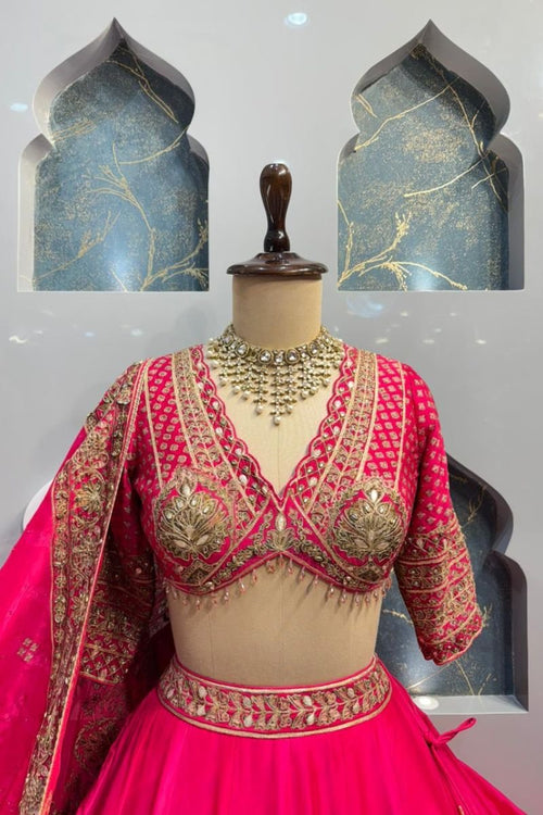 "HOT PINK HEIRLOOM LEHENGA" image 1