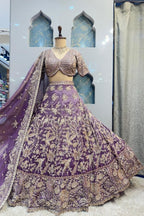 "ROYAL LAVENDER ZARI LEHENGA" image 3