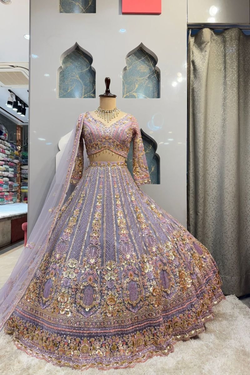 "ROYAL LAVENDER HEIRLOOM LEHENGA" image 0