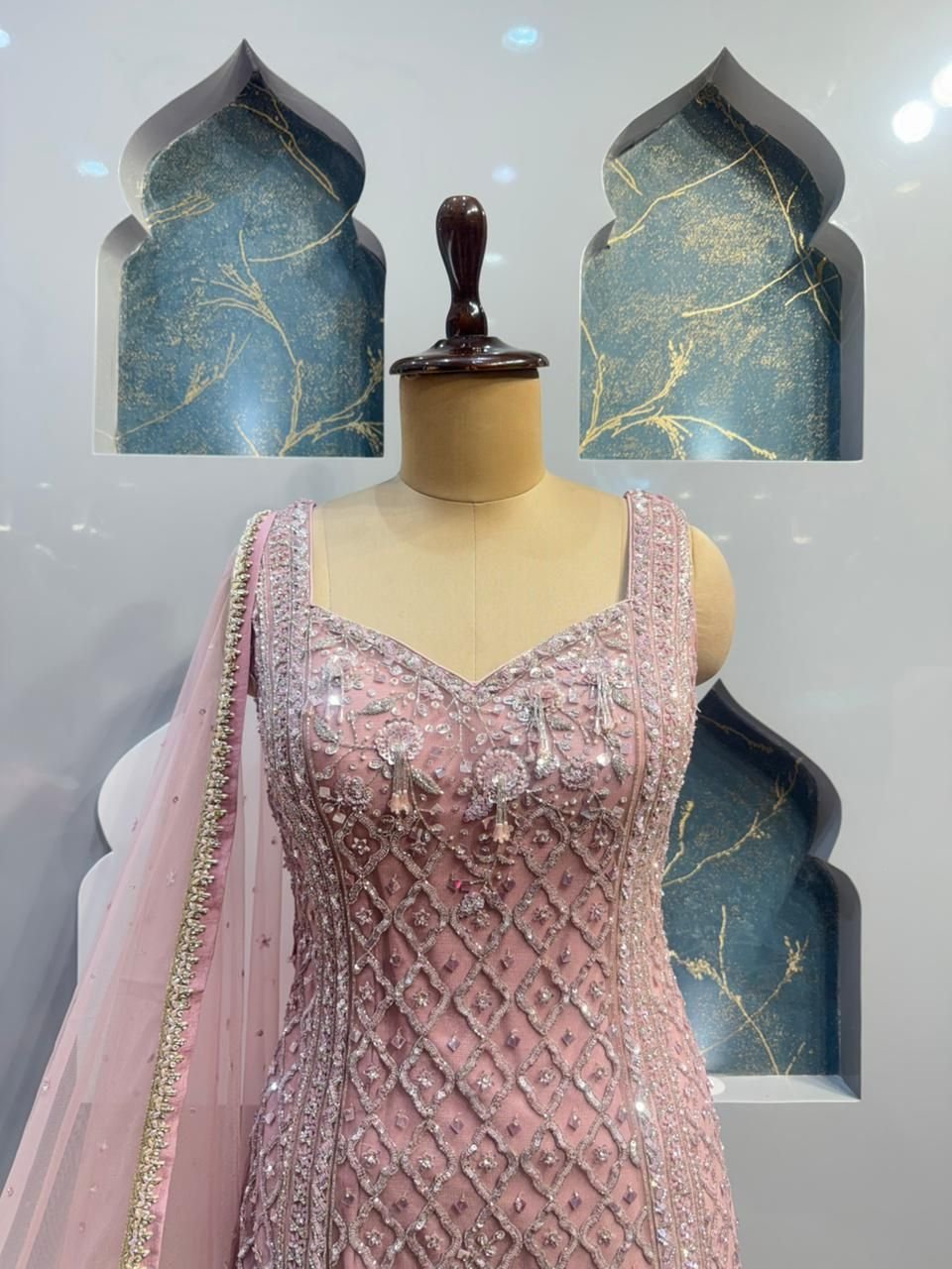 "BLUSH PINK EMBELLISHED SHARARA" image 1