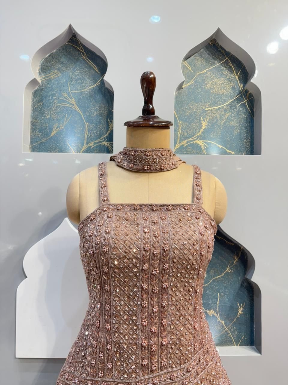 "DUSTY ROSE EMBELLISHED SHARARA" image 1
