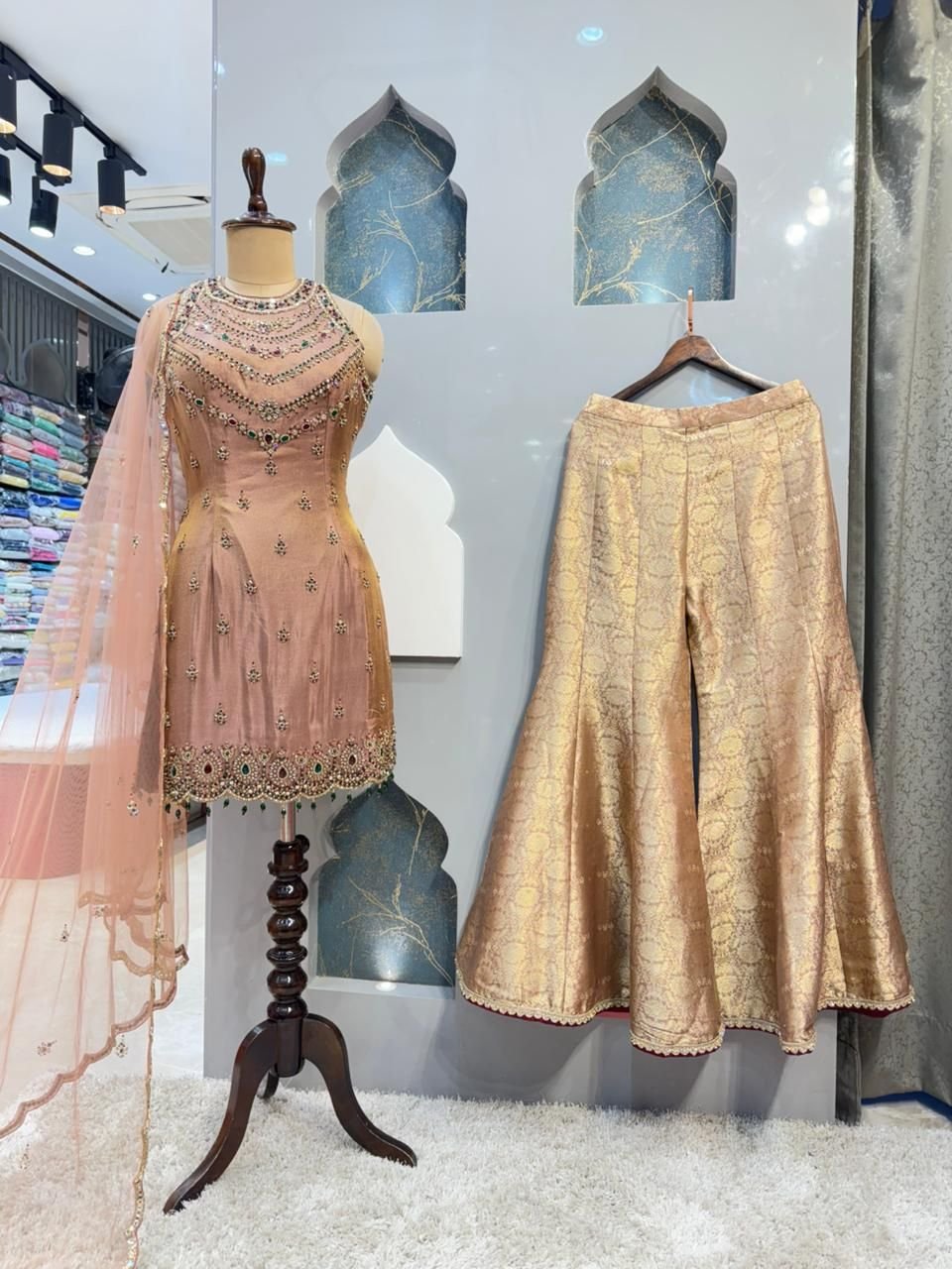 "BLUSH GOLD EMBELLISHED SHARARA" image 2