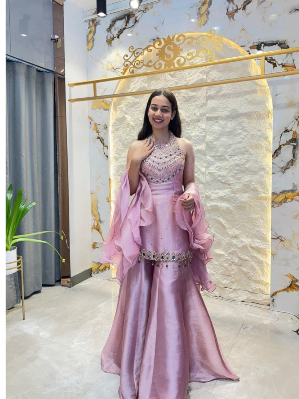 "BLUSH BLOSSOM EMBELLISHED SHARARA" image 0