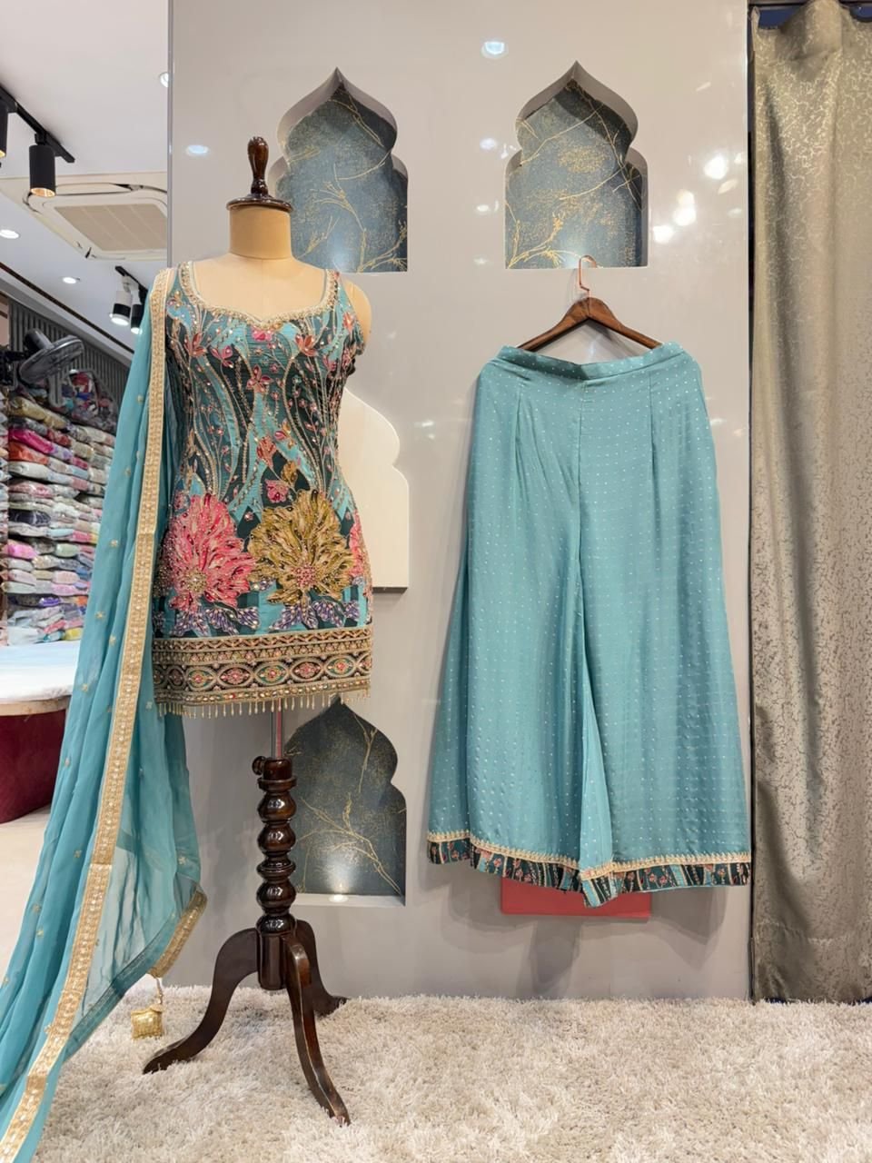 "SKY PETALS EMBROIDERED SHARARA" image 3