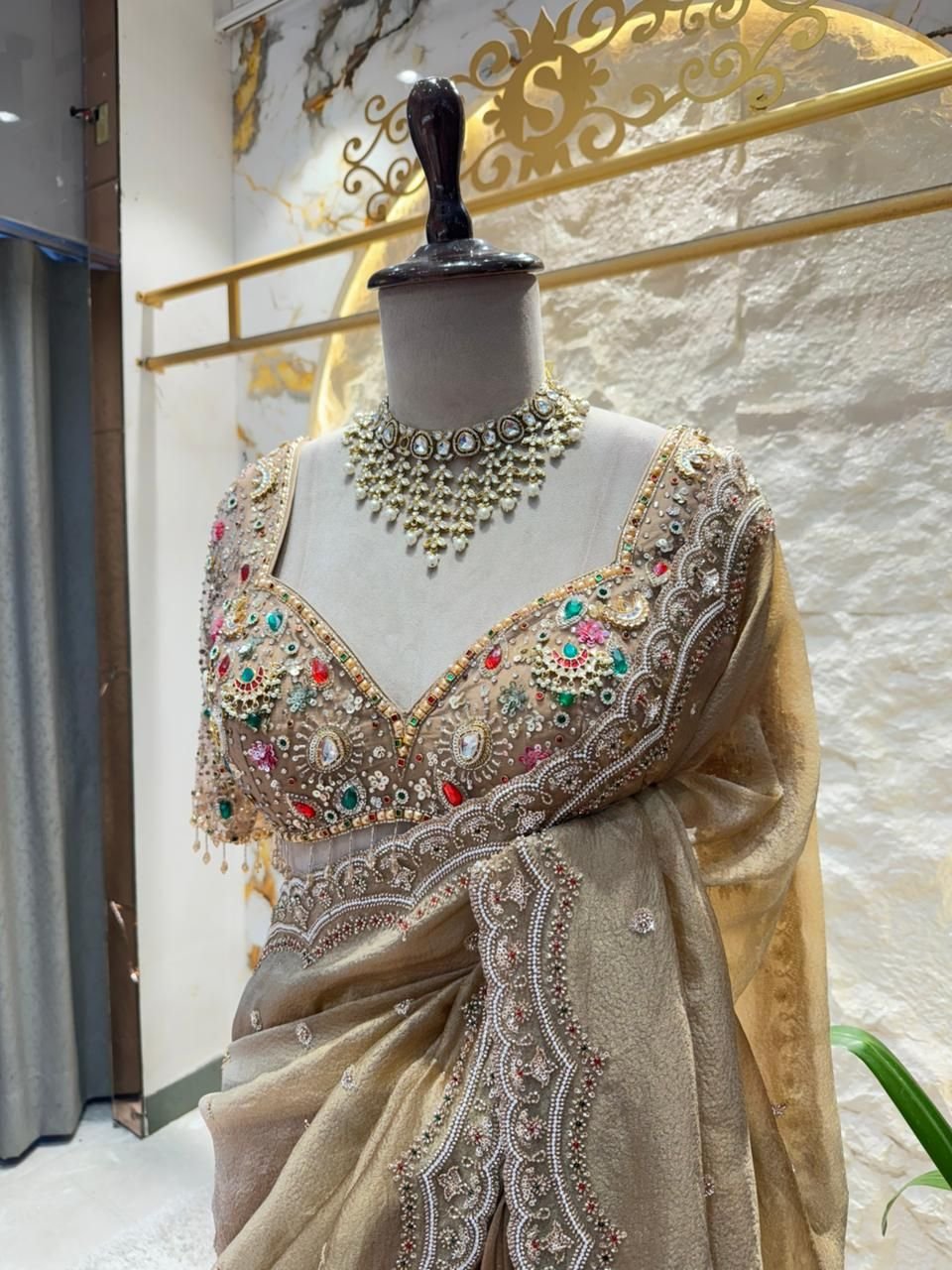 "CHAMPAGNE MIRROR GLAM SAREE" image 2