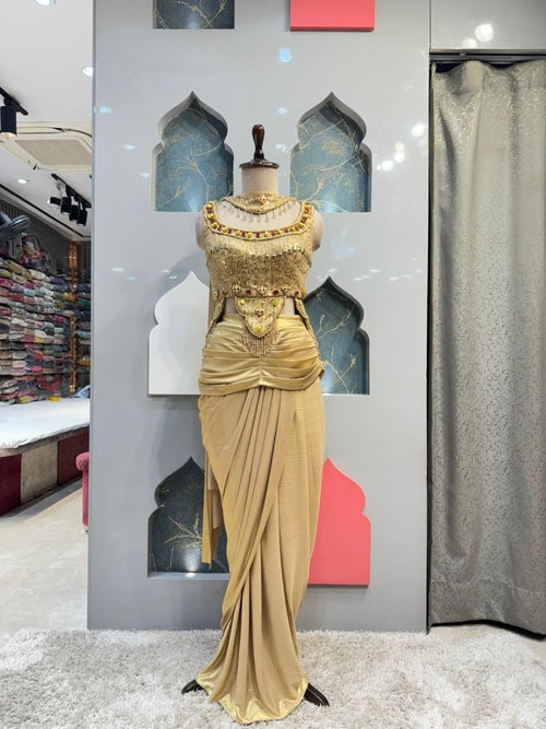 "REGAL GOLD DRAPE INDO-WESTERN" image 0