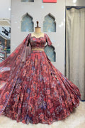 "WINE BLOOSOM LEHENGA" image 0
