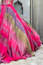 "RANGREZ PINK OMBRE LEHENGA" image 3
