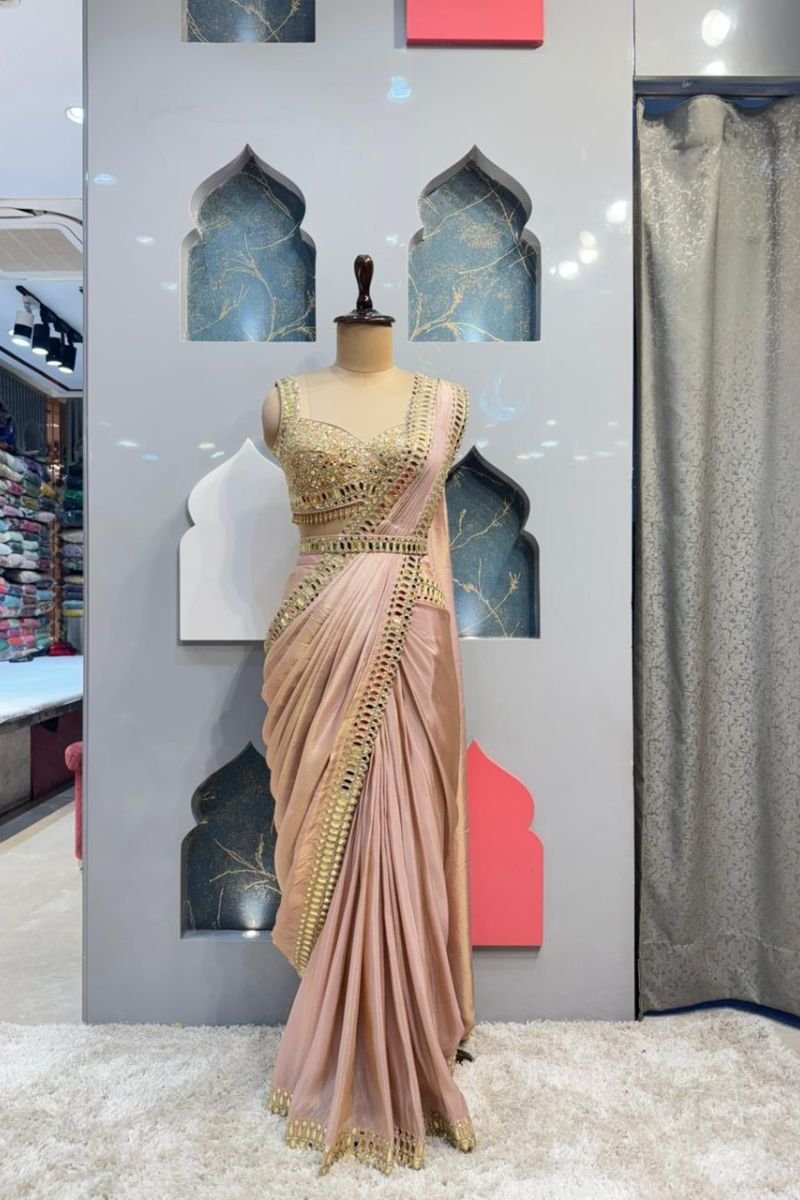 "BLUSH GOLD DRAPE ELEGANCE" image 0