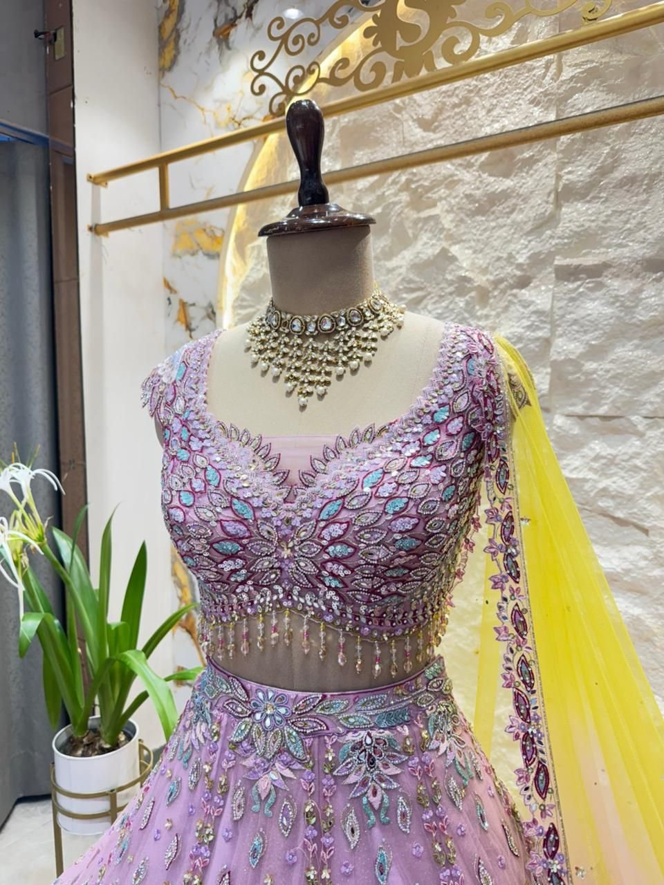 "LILAC PRISM BLOOM LEHENGA" image 2