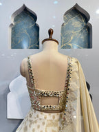 "IVORY MIRROR EMBELLISHED LEHENGA" image 5