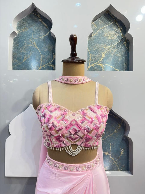 "BLUSH PINK DRAPED INDOWESTERN" image 1