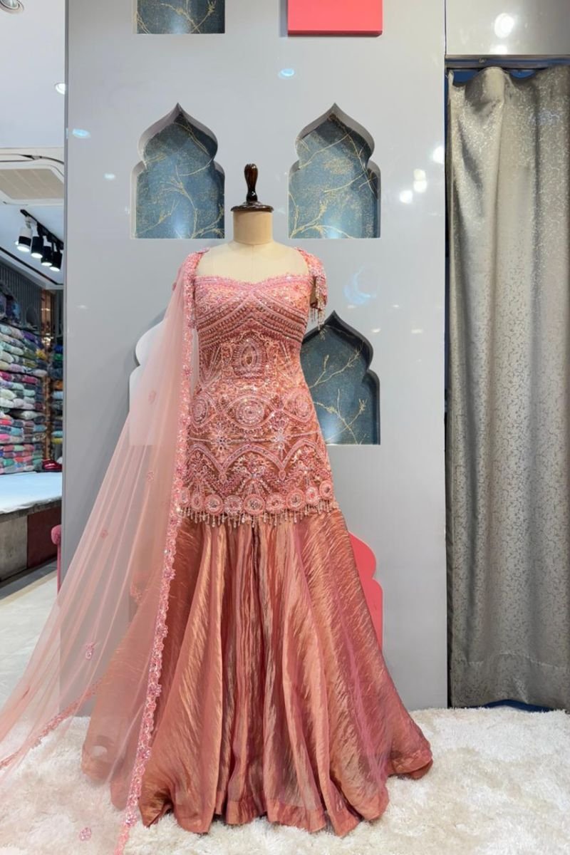 "BLUSH PINK ELEGANCE SHARARA" image 0