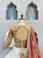 "IVORY BLUSH HERITAGE EMBROIDERED LEHENGA" image 5