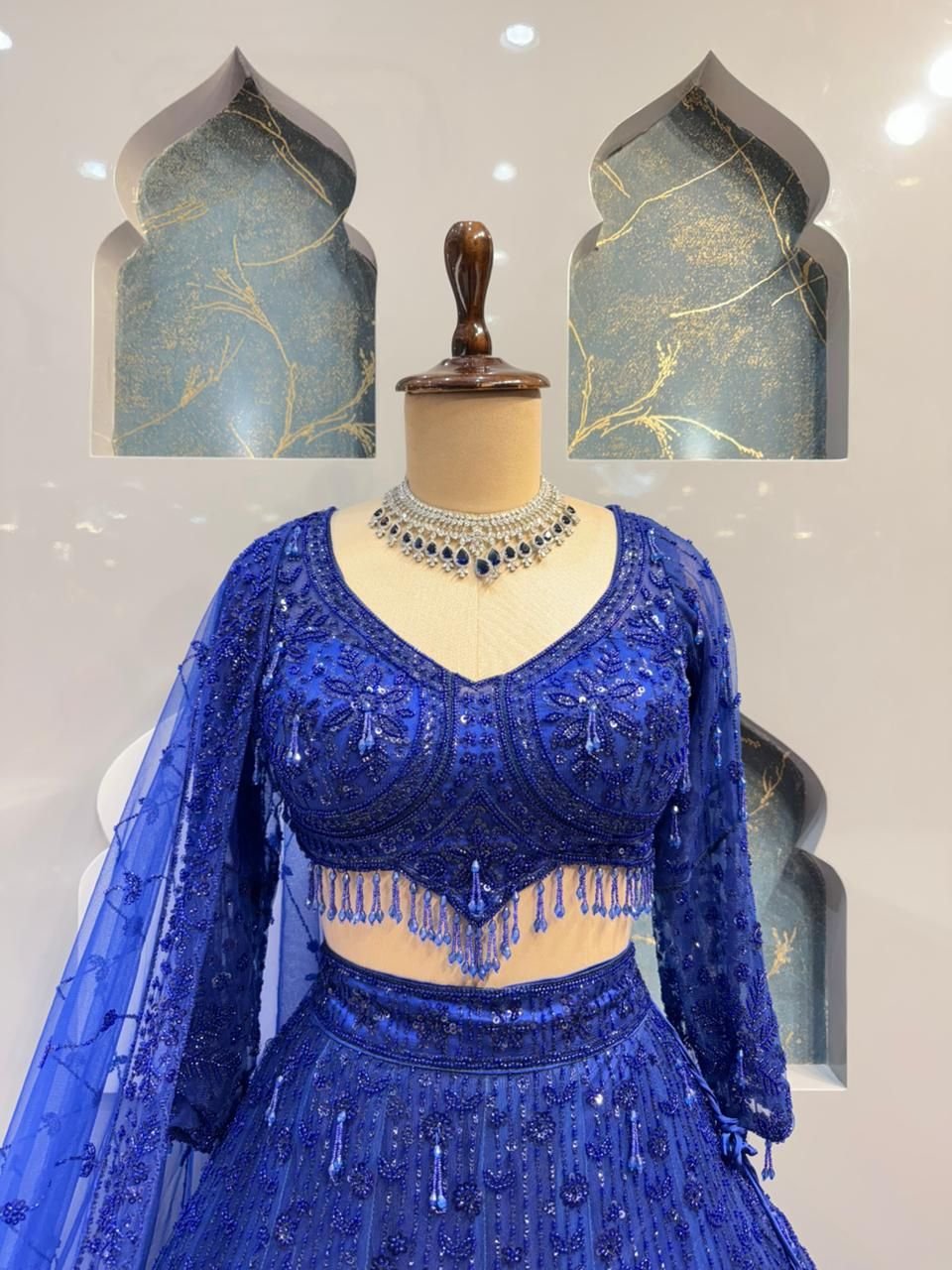 "MIDNIGHT BLUE REGAL LEHENGA" image 1