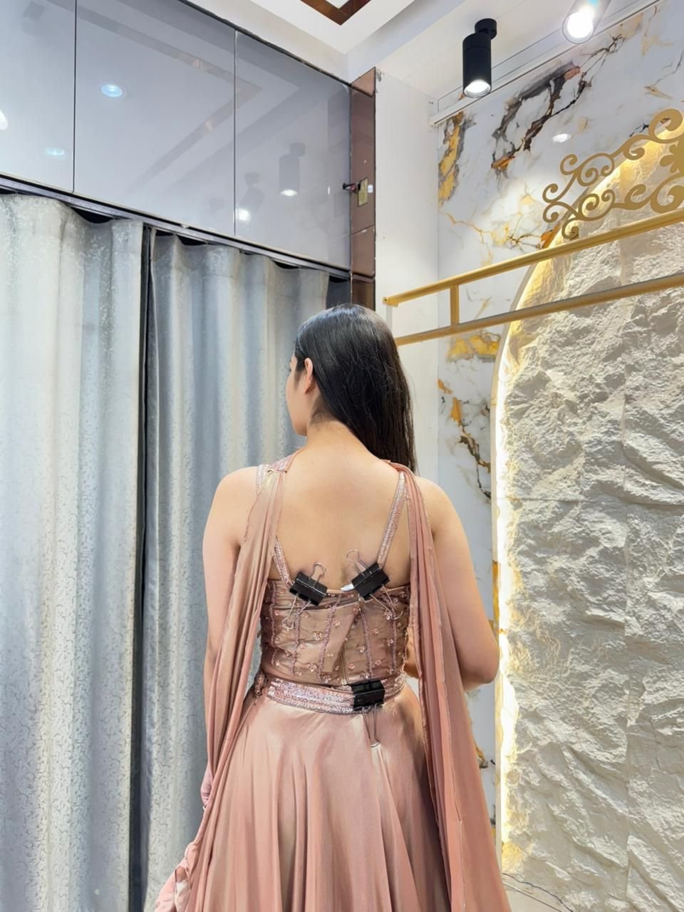 "ROSE GOLD RADIANCE LEHENGA" image 5