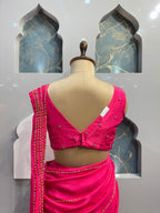 "RANI PINK EMBELLISHED BLOUSE DRAPE SAREE" image 4